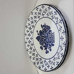 Vintage Set Of Two Stonehenge County Blue Midwinter Dinner Plates